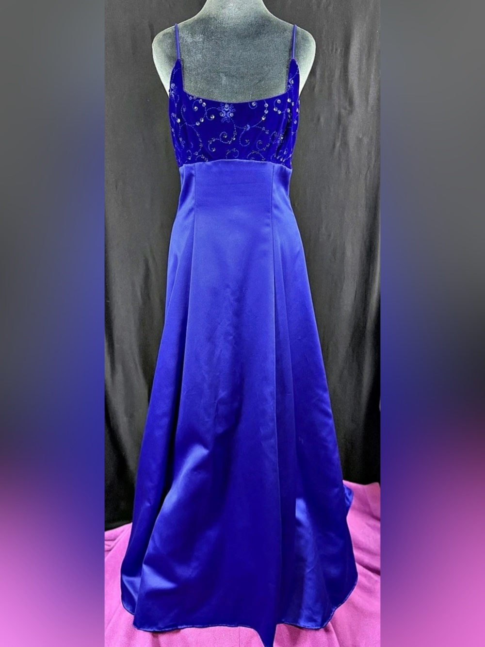 Y2K Zum Zum by Niki Livas Blue Embellished Maxi Dress Size 8 Like New umpire